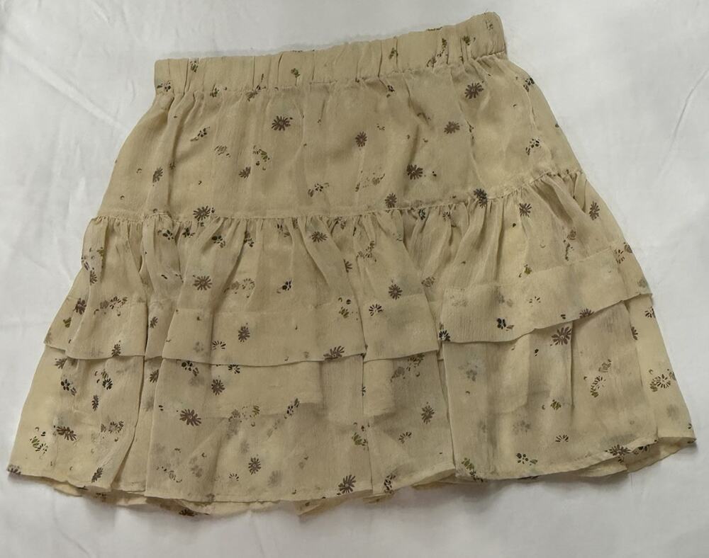 Free People Women's From the Valley Floral Mini Ruffle Tiered Skirt - SMALL